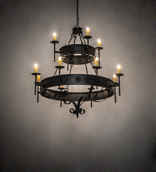 48" Wide Lorenzo 12 Light Two Tier Chandelier