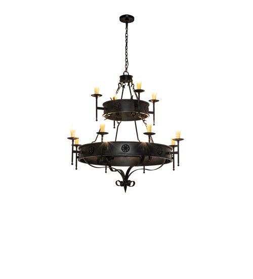 48" Wide Lorenzo 12 Light Two Tier Chandelier