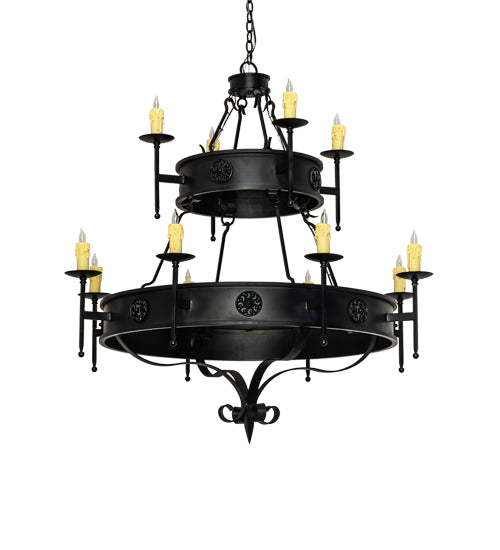 48" Wide Lorenzo 12 Light Two Tier Chandelier