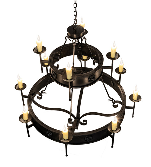 48" Wide Lorenzo 12 Light Two Tier Chandelier