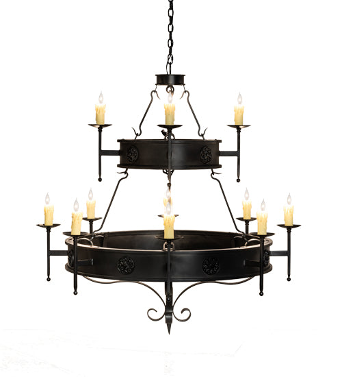 48" Wide Lorenzo 12 Light Two Tier Chandelier