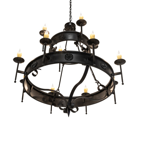 48" Wide Lorenzo 12 Light Two Tier Chandelier