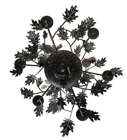 36" Wide Oak Leaf 9 Light Chandelier