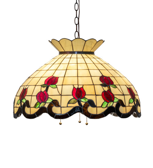 23" Wide Roseborder Pendant