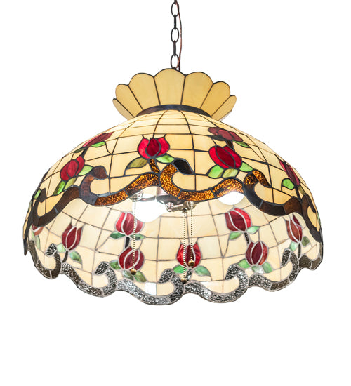 23" Wide Roseborder Pendant