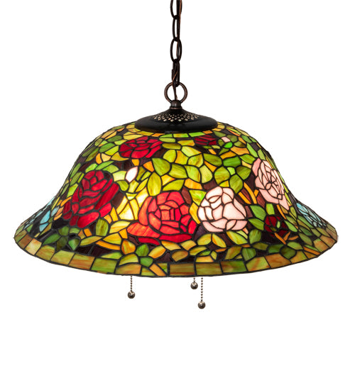 20" Wide Tiffany Rosebush Pendant