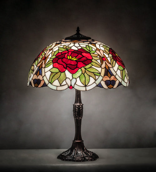 26" High Renaissance Rose Table Lamp