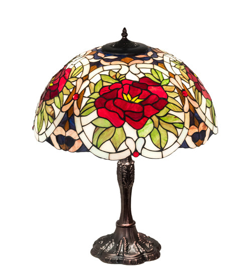 26" High Renaissance Rose Table Lamp