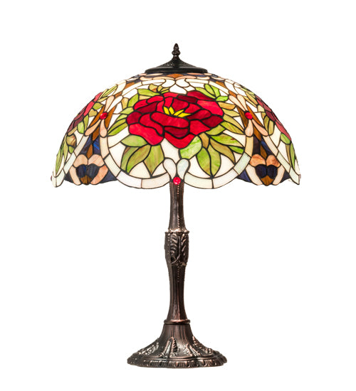 26" High Renaissance Rose Table Lamp