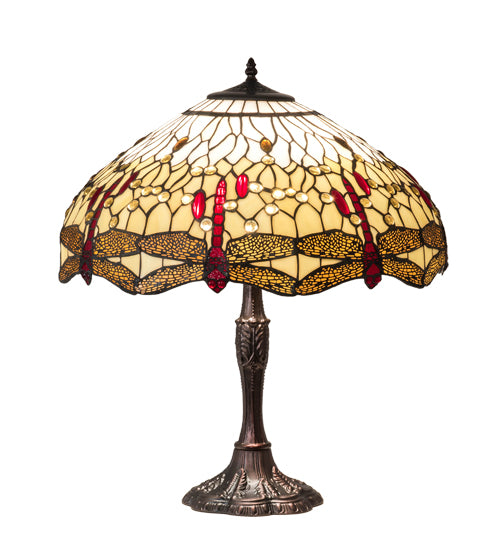 26" High Tiffany Hanginghead Dragonfly Table Lamp