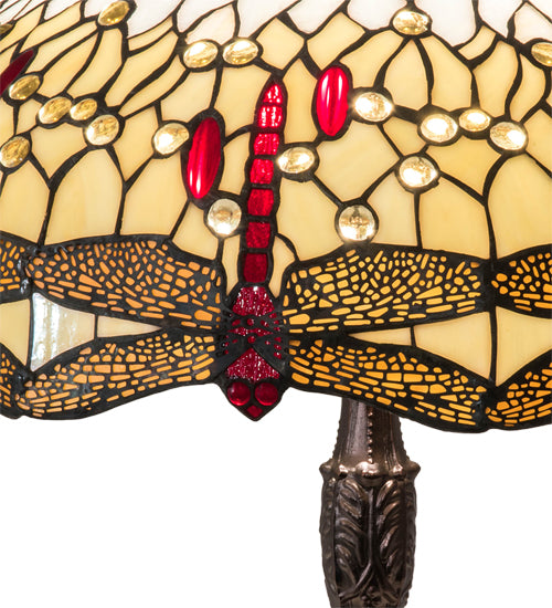 26" High Tiffany Hanginghead Dragonfly Table Lamp