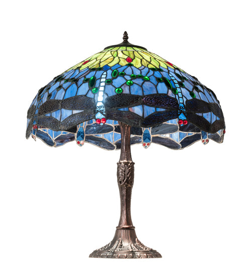 26" High Tiffany Hanginghead Dragonfly Table Lamp