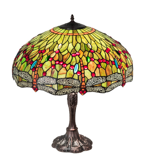 26" High Tiffany Hanginghead Dragonfly Table Lamp