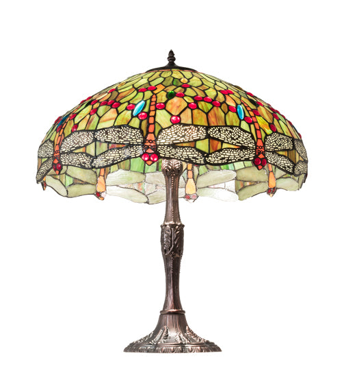 26" High Tiffany Hanginghead Dragonfly Table Lamp