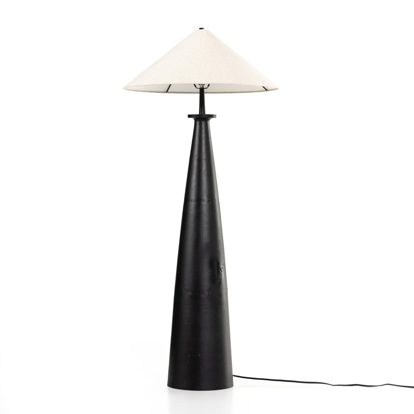 Innes Tapered Shade Floor Lamp-Matte Black