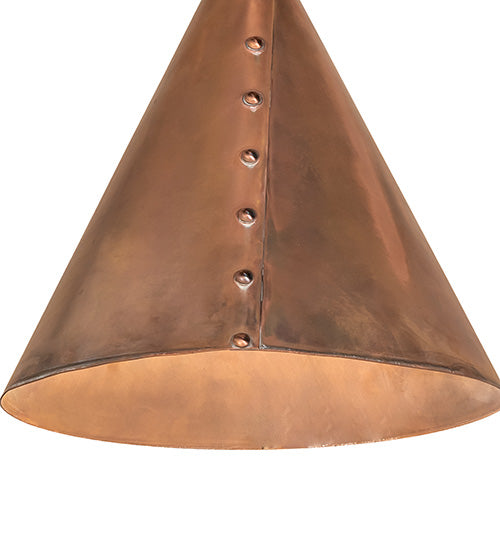 10" Wide Cone Rivet Mini Pendant