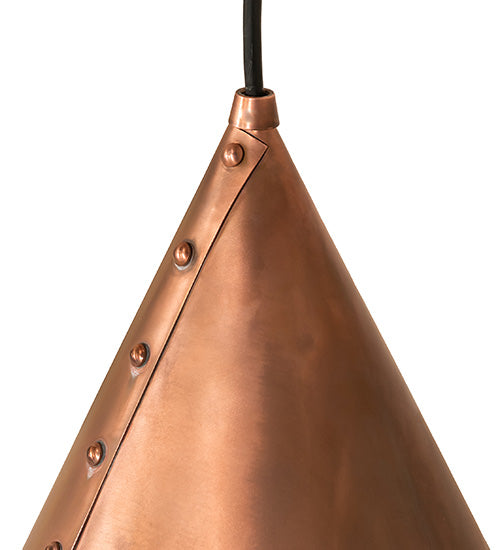 10" Wide Cone Rivet Mini Pendant