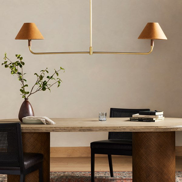 Cullen Linear Double Pendant - Natural Walnut