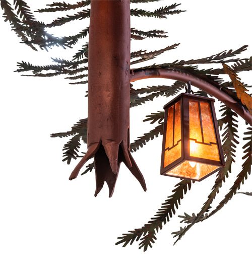 101" Long Pine Branch Valley View 18 Light Chandelier