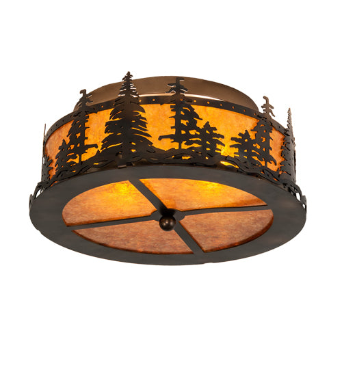 16" Wide Tall Pines Flushmount