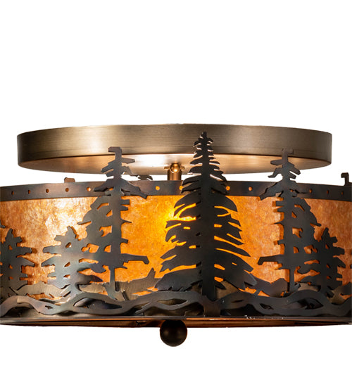 16" Wide Tall Pines Flushmount