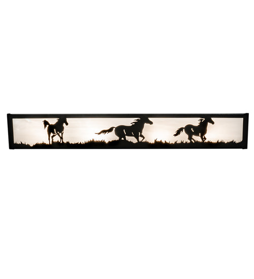 30" Wide Running Horses Vanity Light