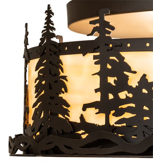 16" Wide Tall Pines Flushmount