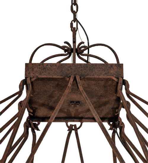 60" Square Retreat 12 Light Chandelier