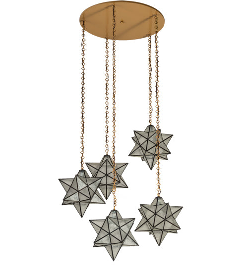 45" Wide Moravian Star 5 Light Cascading Pendant