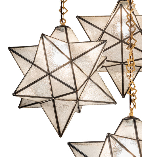 45" Wide Moravian Star 5 Light Cascading Pendant