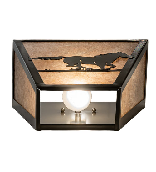 13" Wide Running Horses Wall Sconce