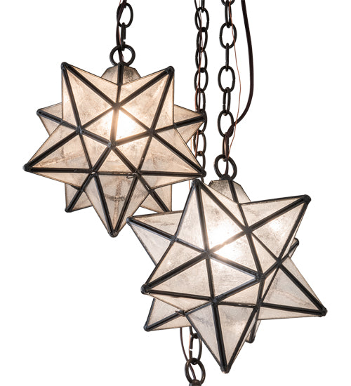 17" Wide Moravian Star 3 Light Cascading Pendant