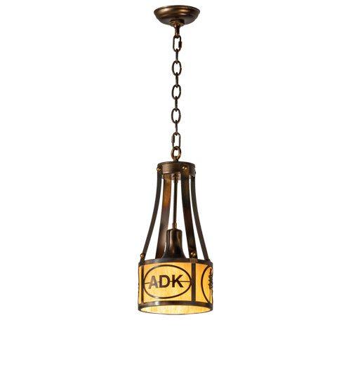 8" Wide Personalized Adirondack Bank Pendant