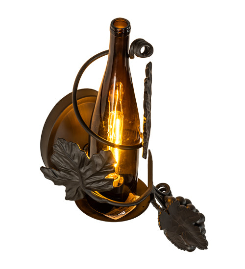 9" Wide Tuscan Vineyard Wine Bottle Wall Sconce