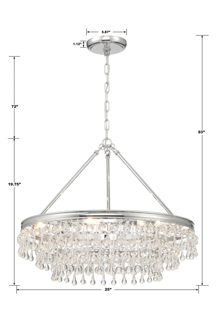 Crystorama Calypso 6 Light Matte Black Chandelier