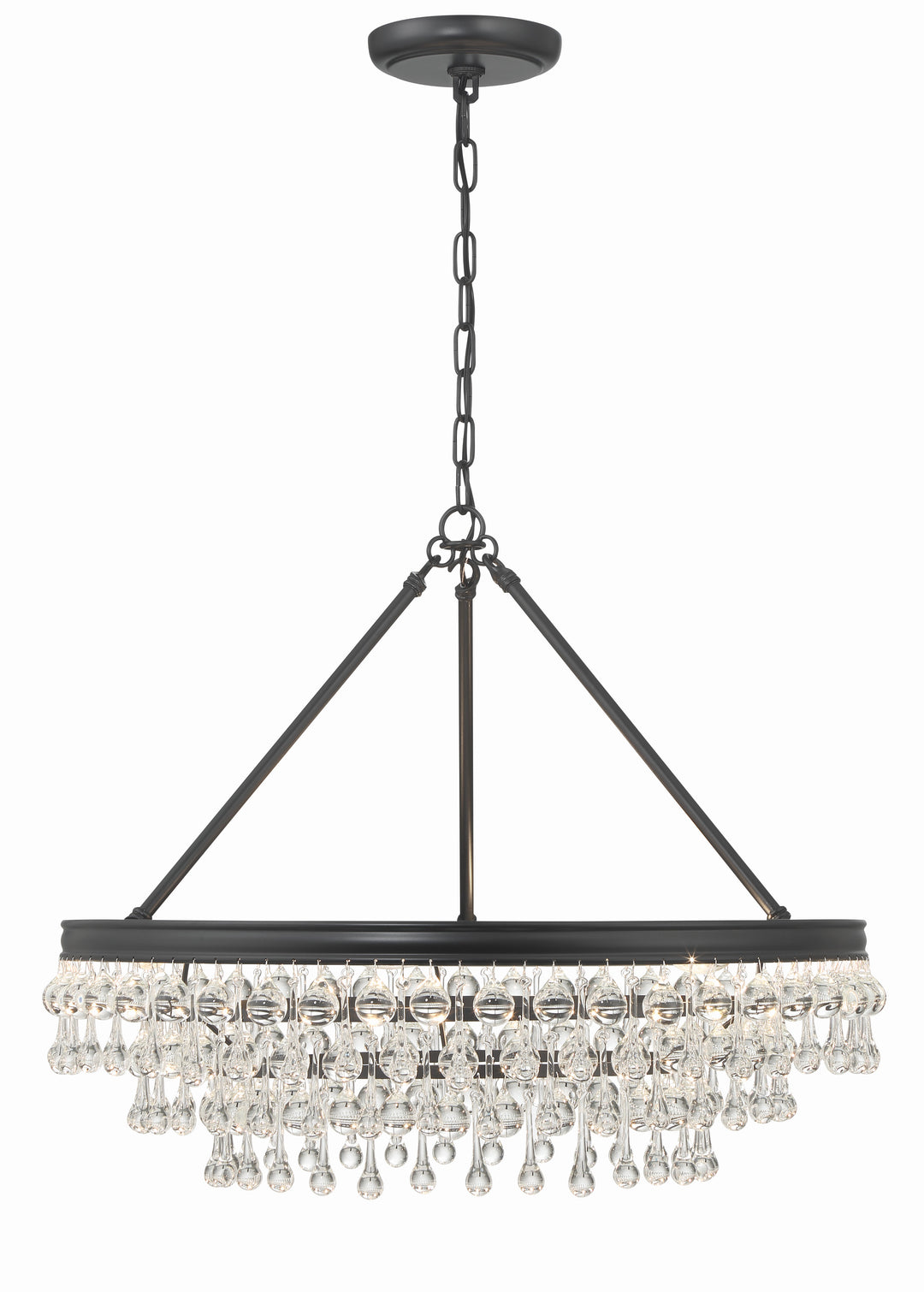 Crystorama Calypso 6 Light Matte Black Chandelier