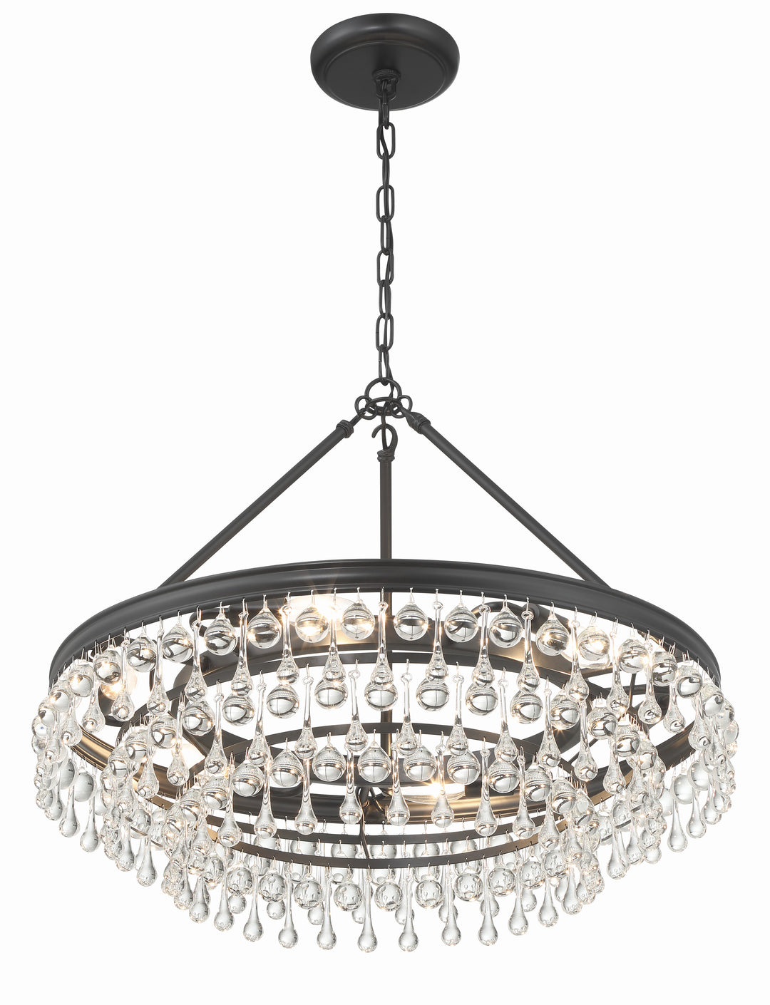 Crystorama Calypso 6 Light Matte Black Chandelier