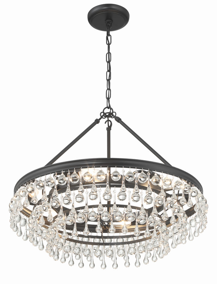 Crystorama Calypso 6 Light Matte Black Chandelier