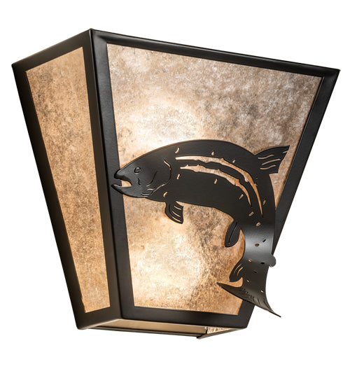 13" Wide Leaping Trout Wall Sconce