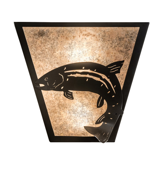 13" Wide Leaping Trout Wall Sconce