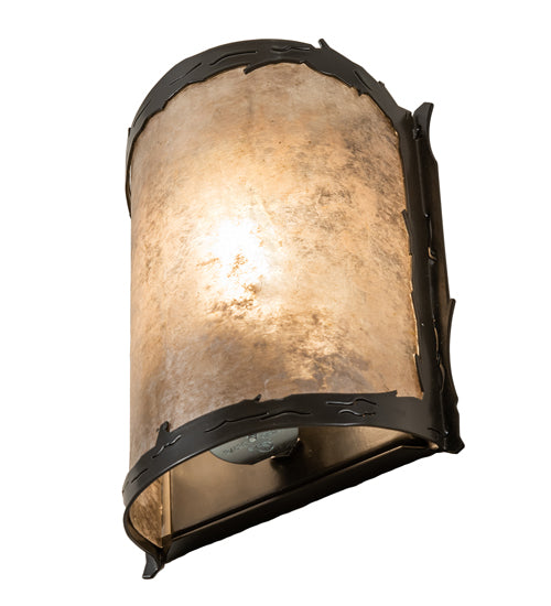 6" Wide Leaf Edge Wall Sconce