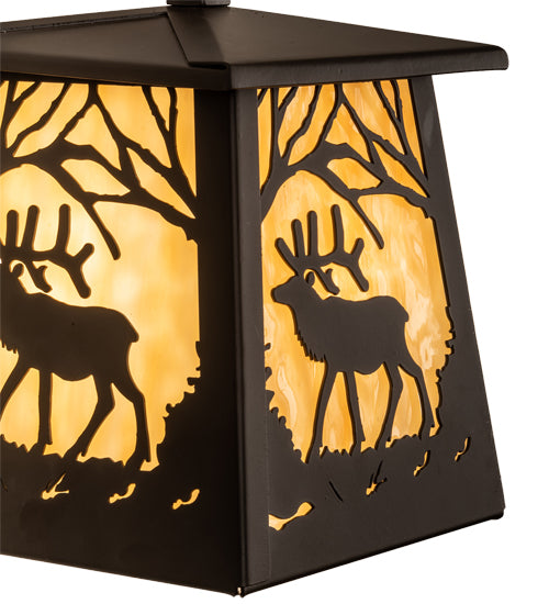 7" Wide Elk At Dawn Hanging Wall Sconce