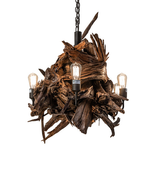 36" Long Driftwood 8 Light Chandelier