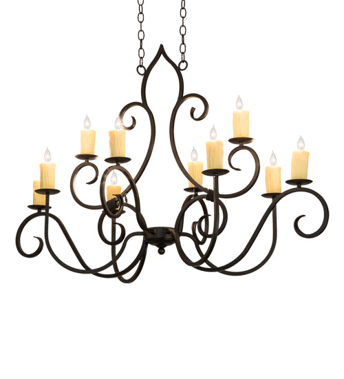 48" Long Clifton 10 Light Oblong Chandelier