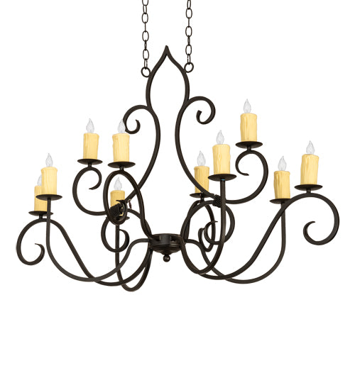 48" Long Clifton 10 Light Oblong Chandelier