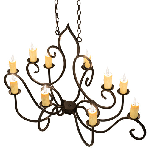 48" Long Clifton 10 Light Oblong Chandelier