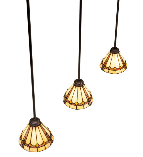 42" Long Belvidere 3 Light Island Pendant