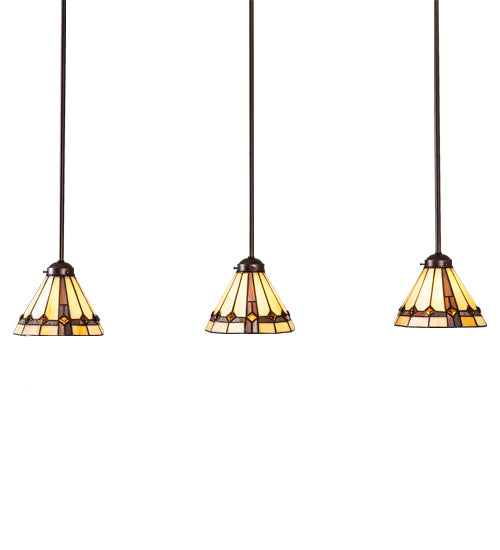 42" Long Belvidere 3 Light Island Pendant