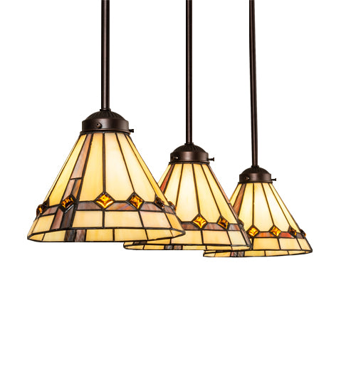 42" Long Belvidere 3 Light Island Pendant