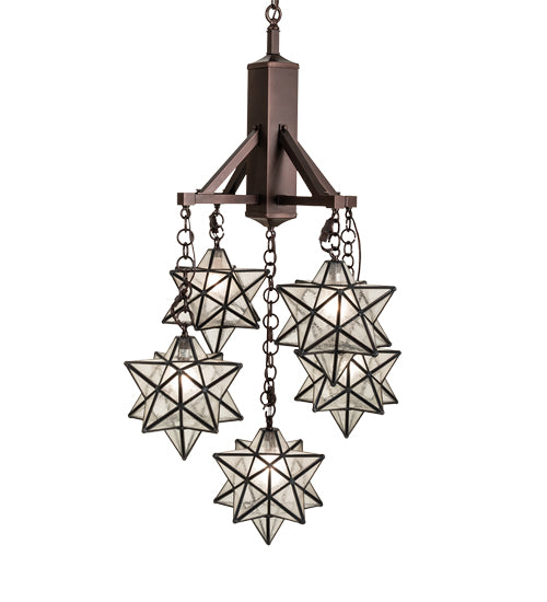 26" Wide Moravian Star 5 Light Chandelier